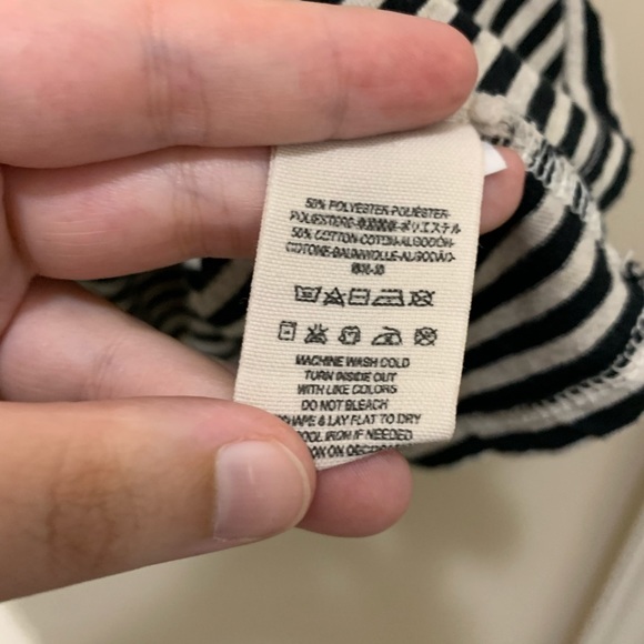 Free People black white striped peplum top - Picture 5 of 7